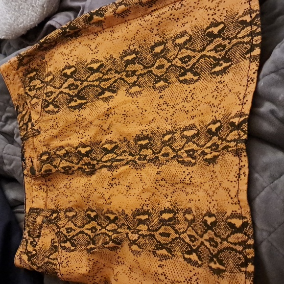 D.Jeans Orange Snakeskin Print Skirt - Picture 2 of 6